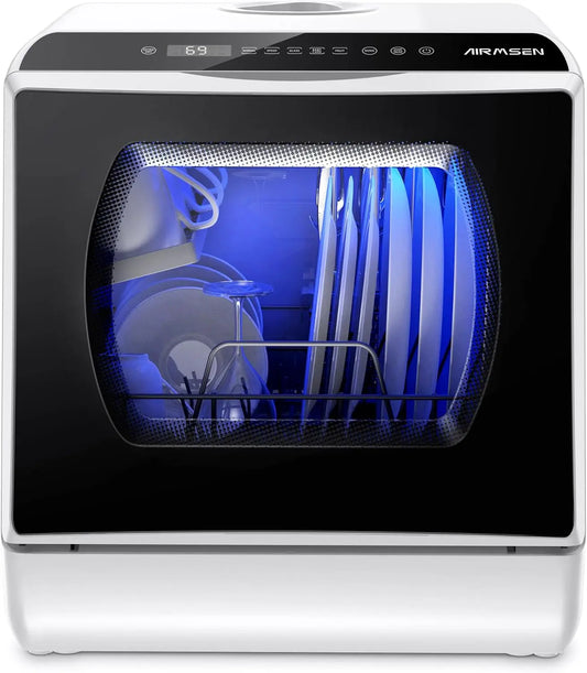 Lavastoviglie AIRMSEN - colore Nero/Bianco - con display digitale, a LED - 5L
