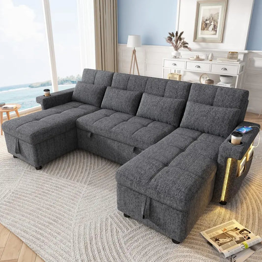 Letto - colore Grigio - a LED, regolabile