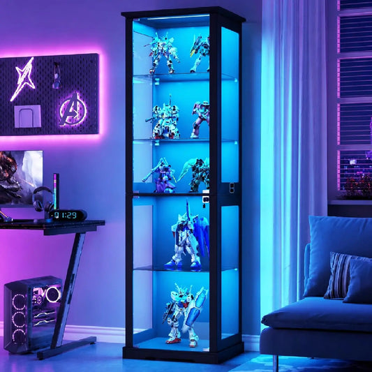 Letto Lvifur - colore Nero - a LED, con controllo intelligente - 180 cm