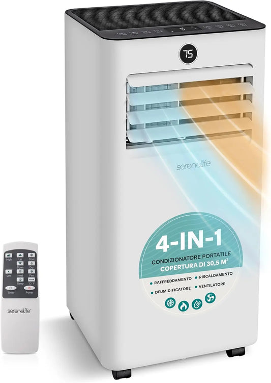 Climatizzatore portatile SereneLife - colore Grigio - con telecomando, portatile - 9000 BTU, 2,34 kW