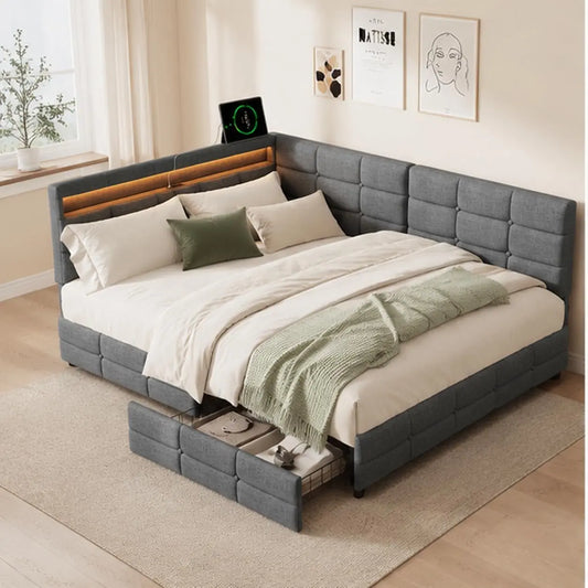 Letto - colore Grigio - a LED
