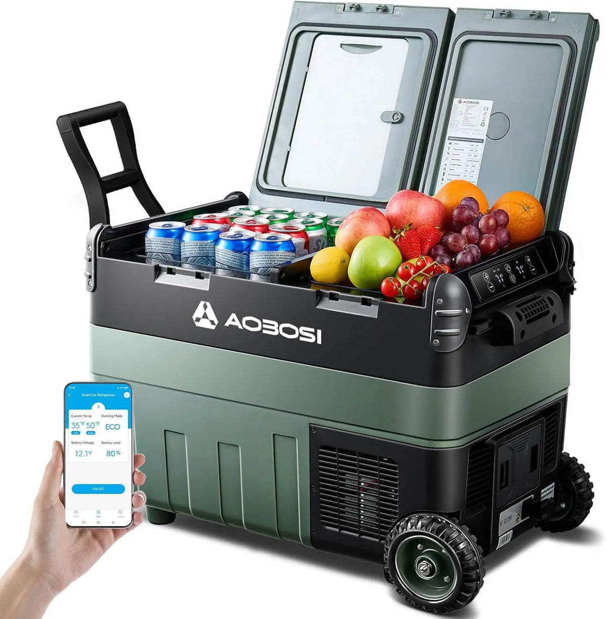 Frigorifero AAOBOSI 40L - a LED, portatile, con controllo intelligente - 24V, 240V, 40L
