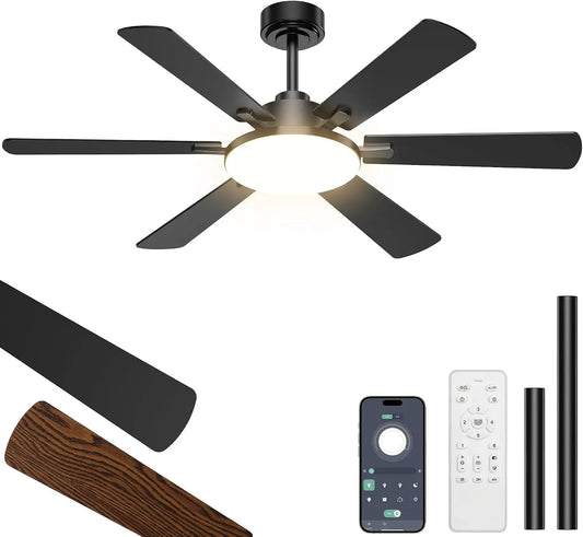 Ventilatore da soffitto - con telecomando, a LED, silenzioso - 132 cm