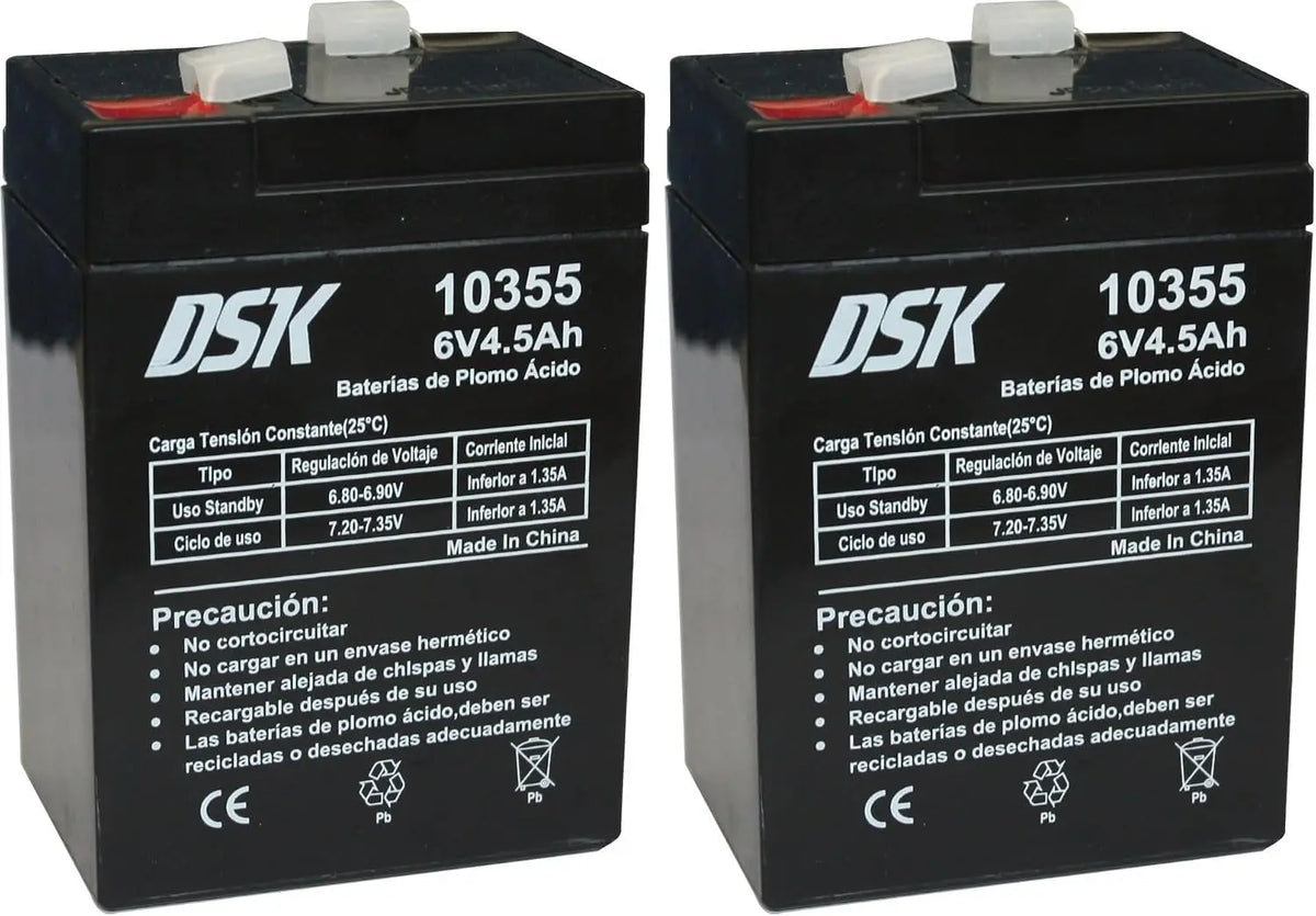 Batteria ricaricabile DSK 10355 - colore Nero - ricaricabile - 6V, 4,5 Ah