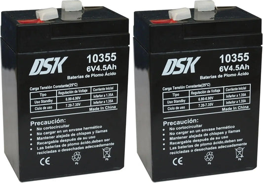 Batteria ricaricabile DSK 10355 - colore Nero - ricaricabile - 6V, 4,5 Ah