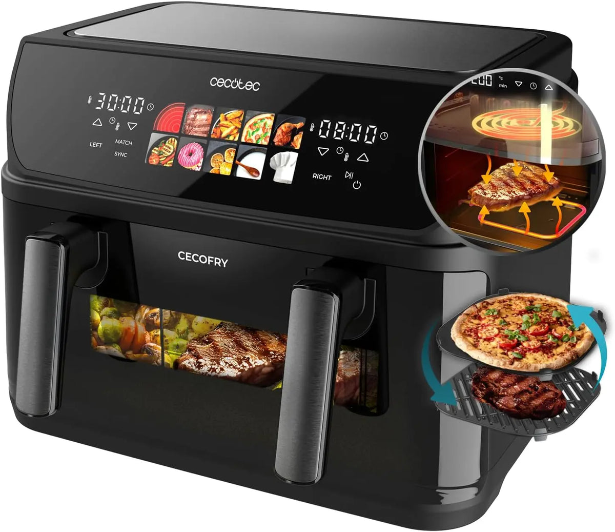 Friggitrice ad aria Cecotec - portatile, multifunzione - 2800W, 10L