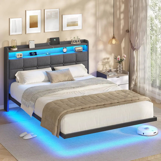Letto AOGLLATI - colore Grigio - a LED