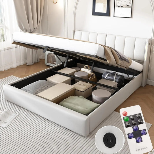Letto Zepneiy - a LED, regolabile