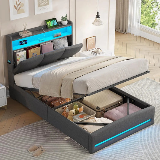 Letto AGOLLATI - colore Grigio - 200 cm