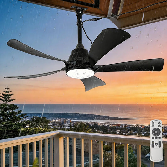 Ventilatore da soffitto - colore Nero - con telecomando, silenzioso - 106 cm
