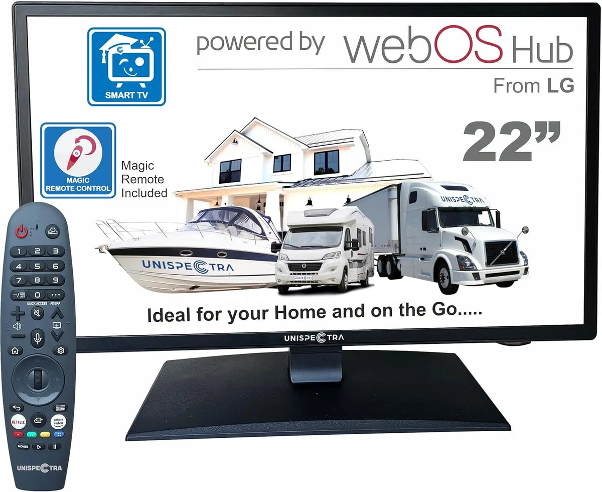 Televisore Unispectra 22' - con telecomando, con controllo intelligente - 12V, 230v, 24v
