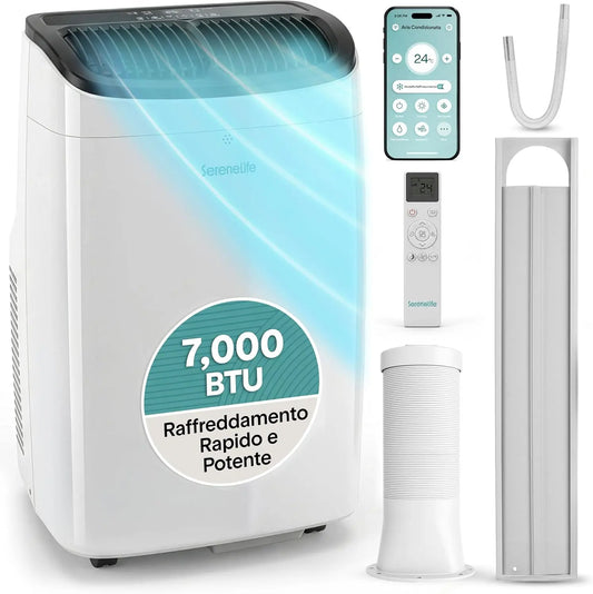 Climatizzatore portatile SereneLife - con telecomando, portatile - 7000 BTU