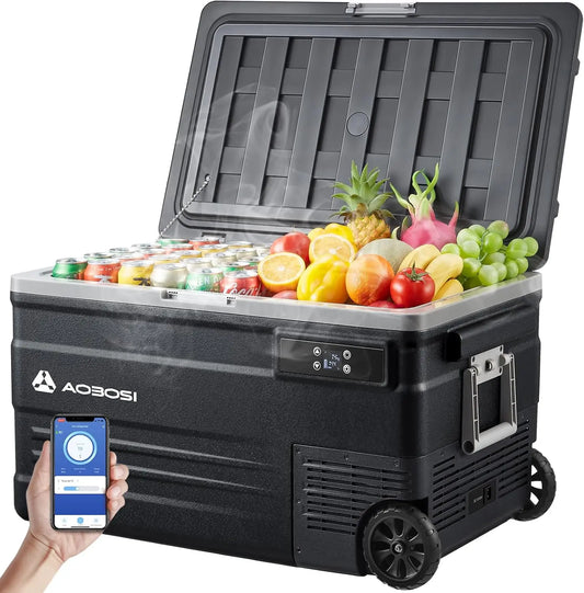 Frigorifero AAOBOSI - portatile, con controllo intelligente - 24V, 240V, 74L