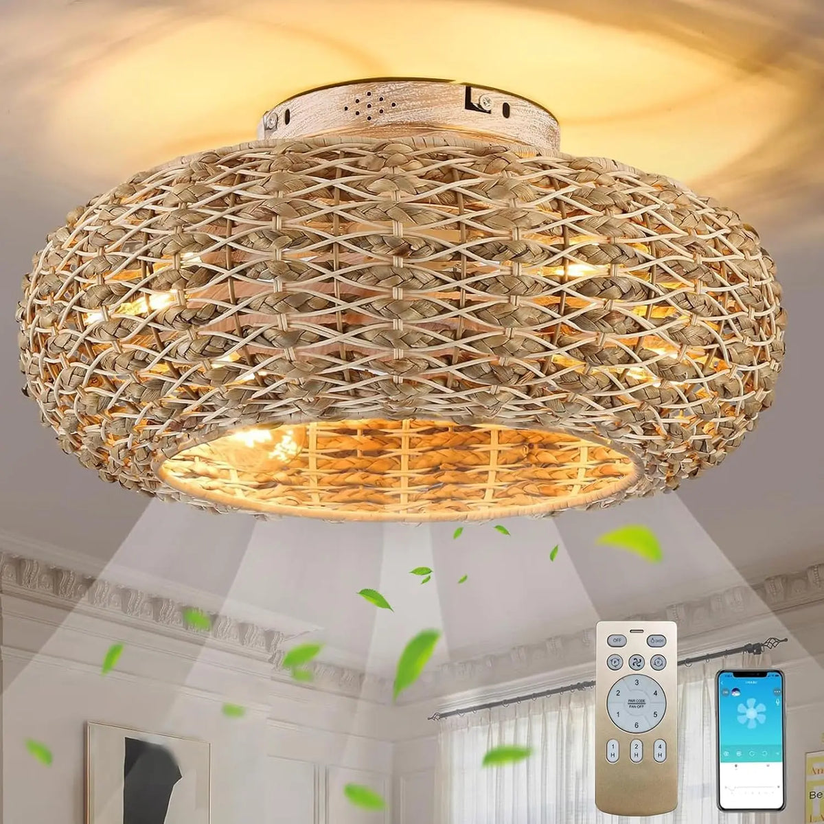 Ventilatore da soffitto - con telecomando, con timer, silenzioso