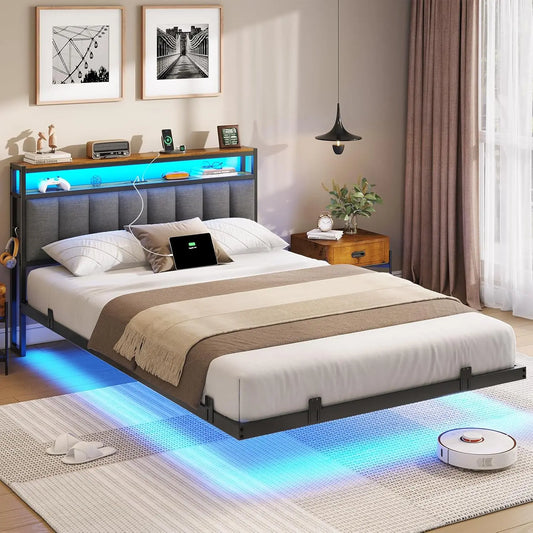 Letto AOGLLATI - colore Grigio - a LED