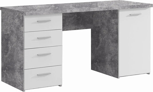 Scrivania Forte Net106 - colore Bianco/Grigio - 76,3 cm