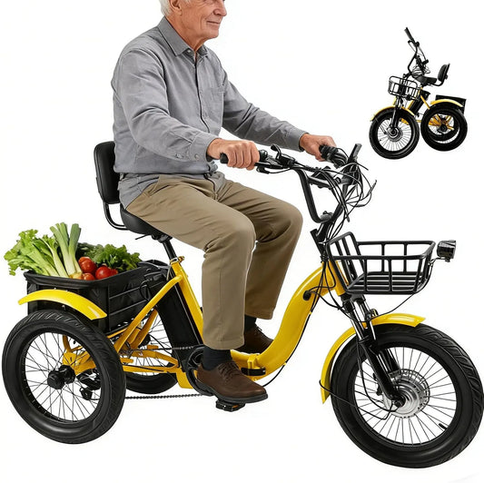 Batteria ricaricabile Triciclo - a LED, pieghevole - 48 V, 13 Ah, 44 km