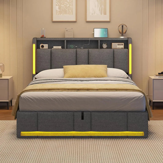 Letto AOGLLATI - colore Grigio - a LED