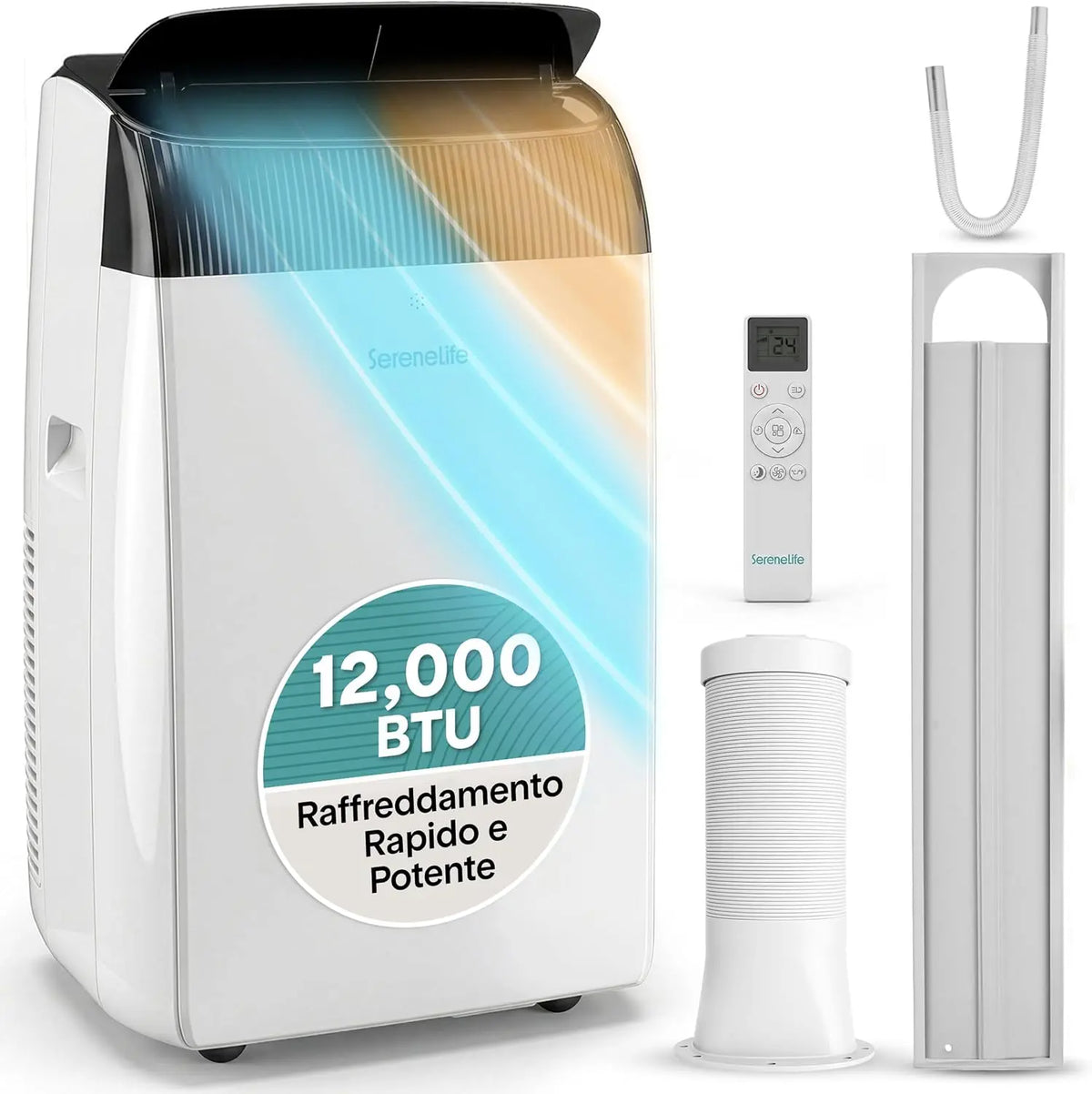 Climatizzatore portatile SereneLife - con telecomando, portatile, multifunzione - 000 BTU