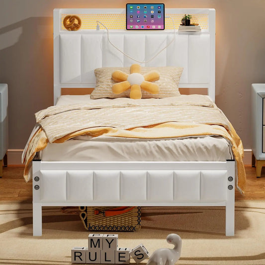 Letto Struttura - colore Bianco - a LED