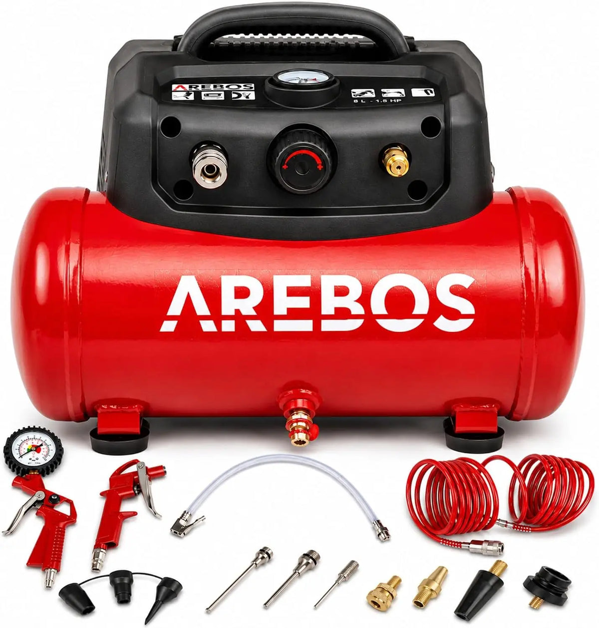 Compressore d'aria Arebos - automatico, silenzioso - 50 l, 30 l, 6 l